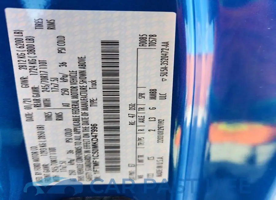 1FTMF1C50MKD47996# 12
