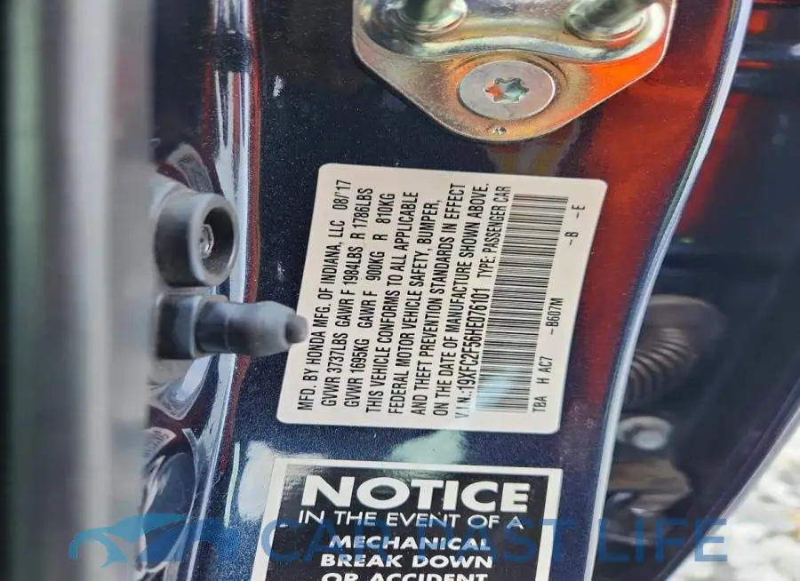 19XFC2F56HE076101# 12