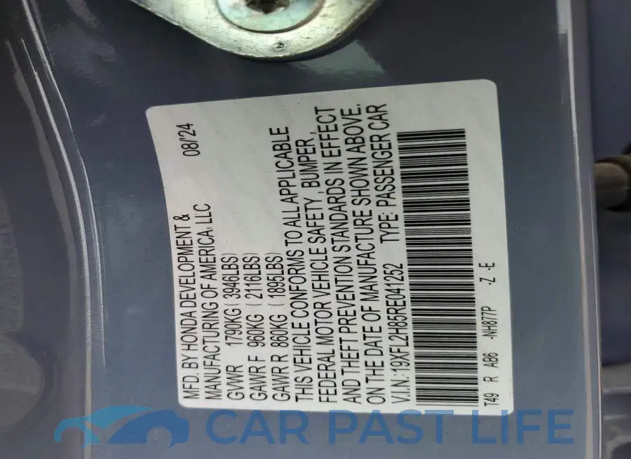 19XFL2H85RE041252# 13
