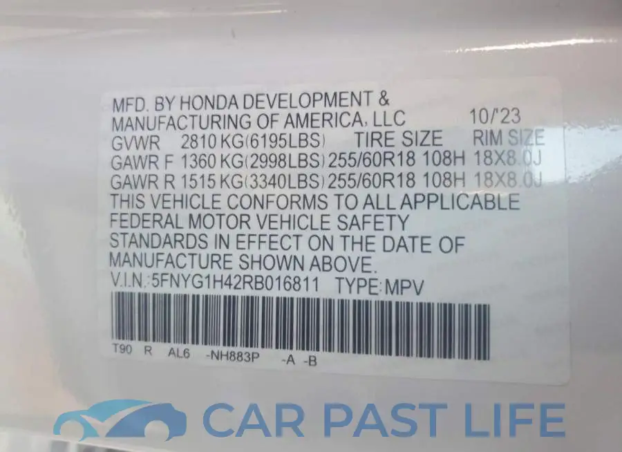 5FNYG1H42RB016811# 13