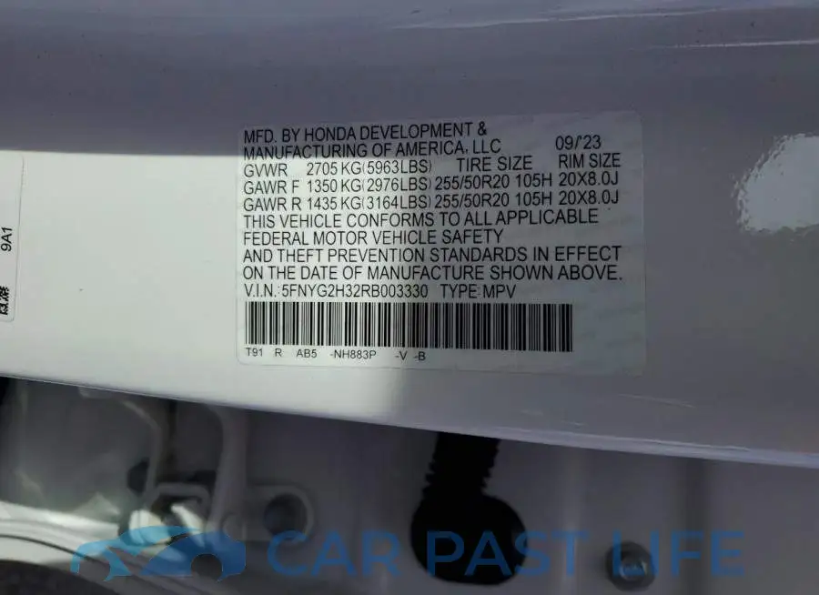 5FNYG2H32RB003330# 14