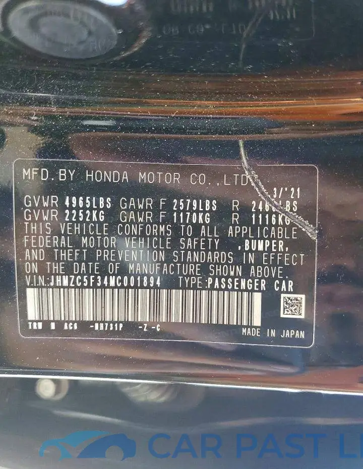 JHMZC5F34MC001894# 12