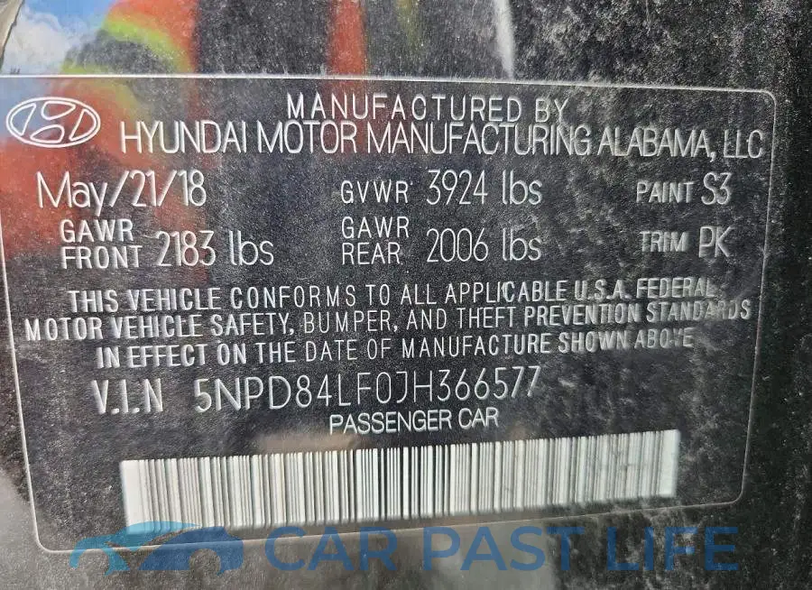 5NPD84LF0JH366577# 13
