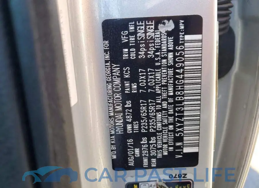 5XYZT3LB8HG449056# 14