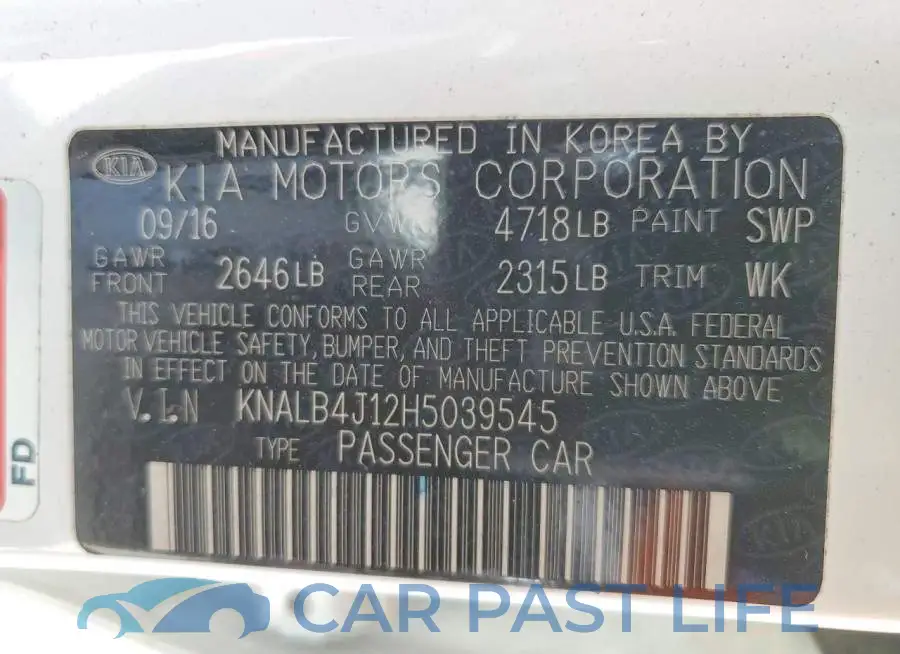 KNALB4J12H5039545# 12