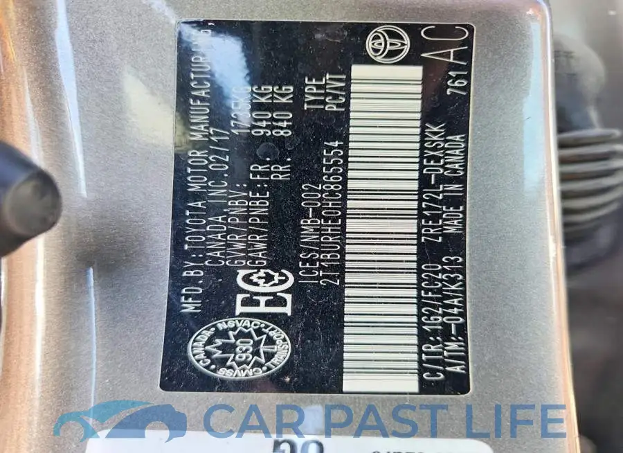 2T1BURHE0HC865554# 12