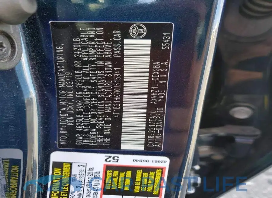 4T1B21HK7KU515941# 12