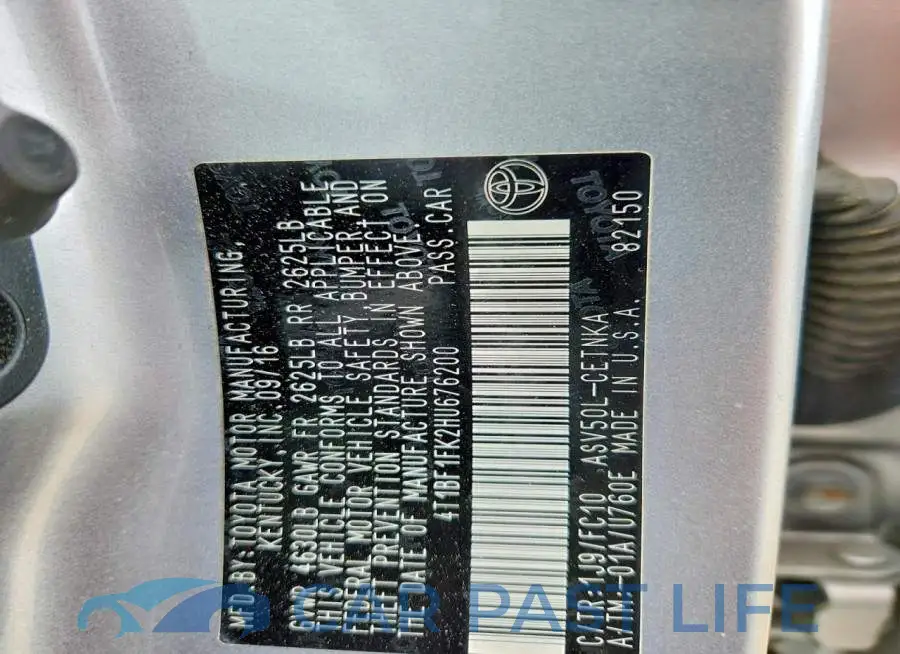 4T1BF1FK2HU676200# 12