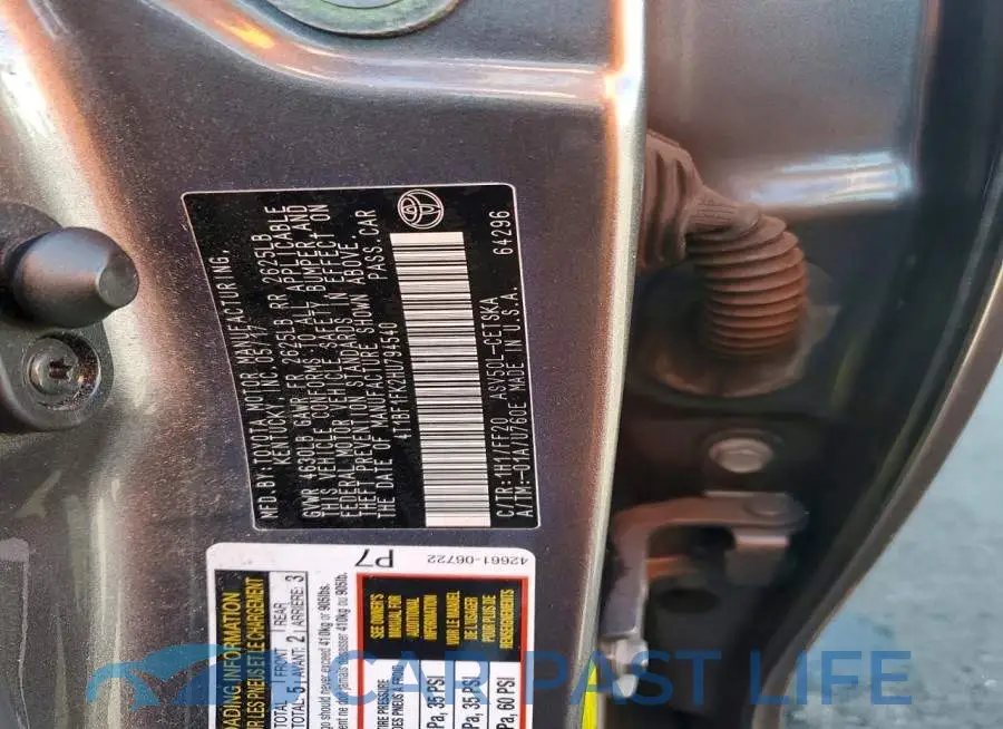 4T1BF1FK2HU794540# 13