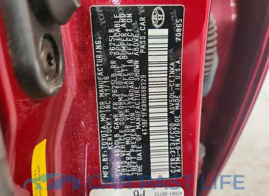 4T1BF1FK8HU698329# 12