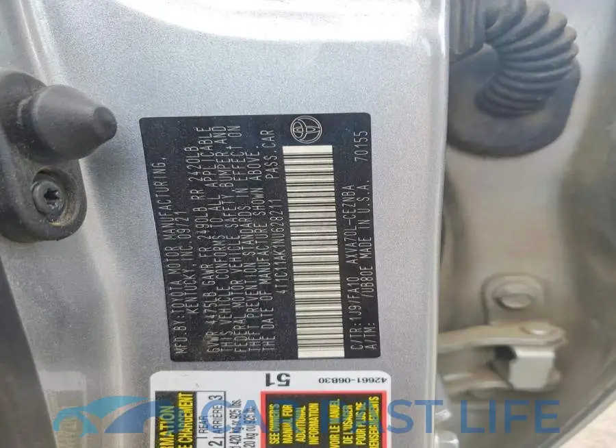 4T1C11AK1NU628211# 12