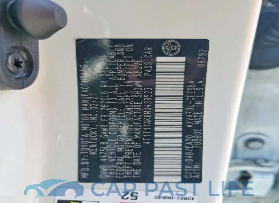 4T1T11AK8MU439523# 12