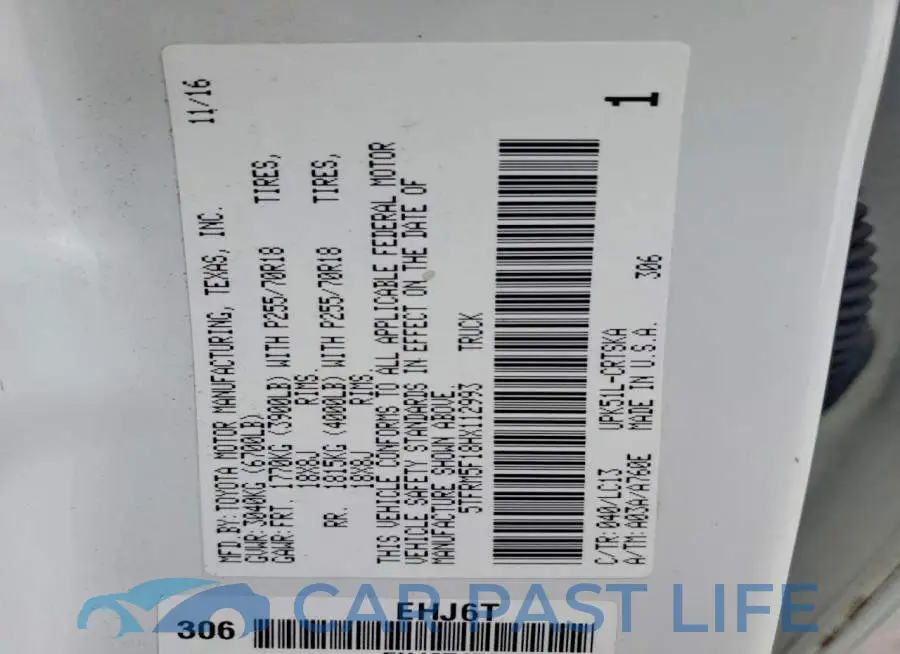 5TFRM5F18HX112993# 12