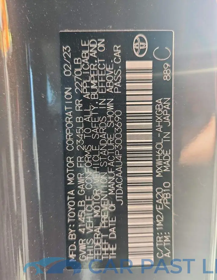 JTDACAAU4P3003690# 13
