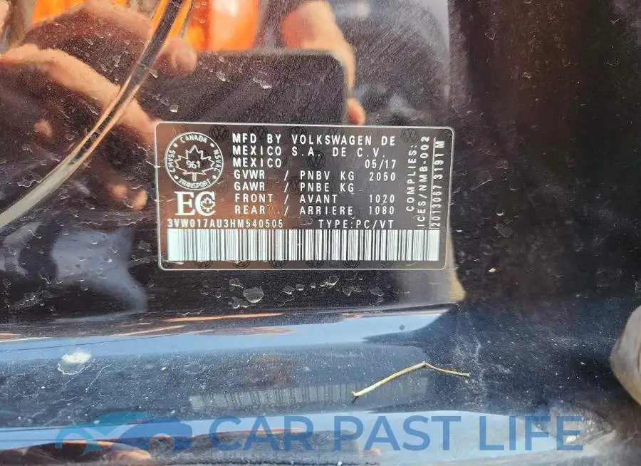 3VW017AU3HM540505# 12