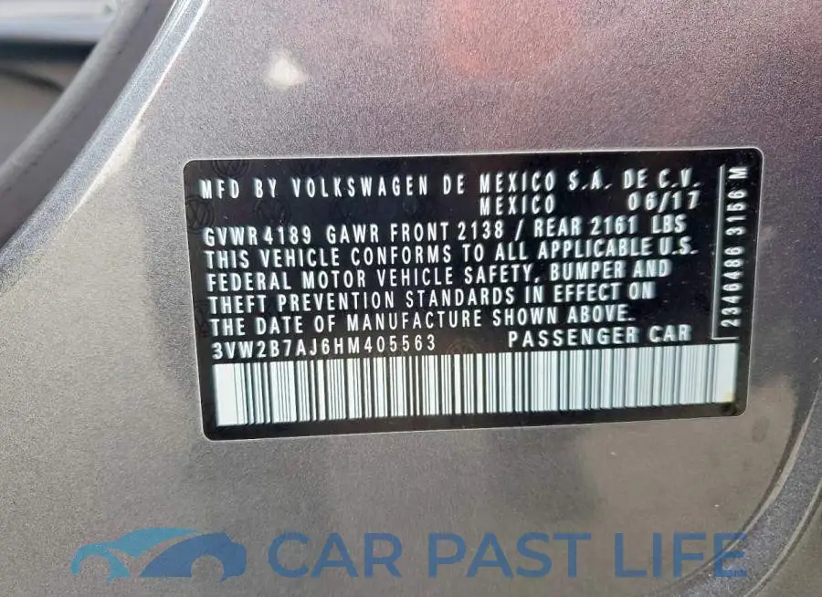 3VW2B7AJ6HM405563# 12