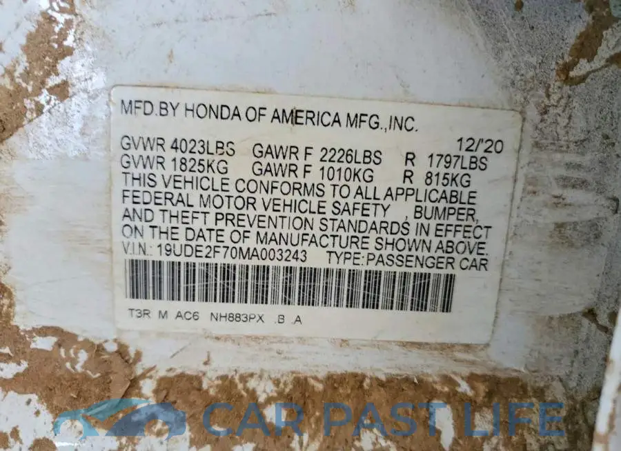 19UDE2F70MA003243# 12