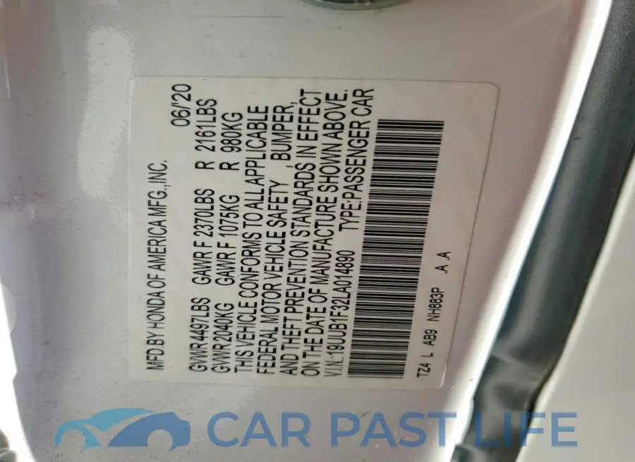 19UUB1F32LA014890# 13
