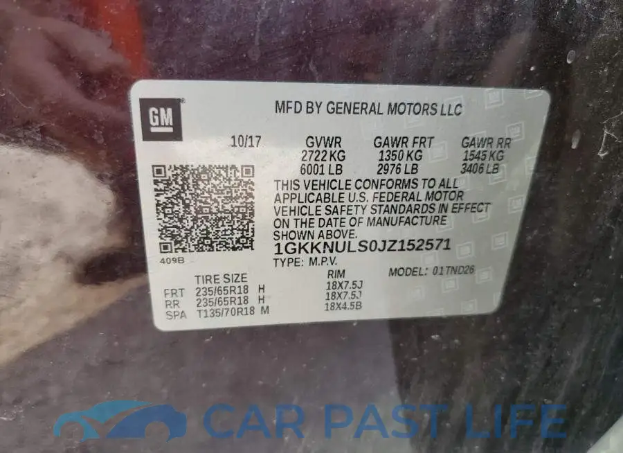 1GKKNULS0JZ152571# 13