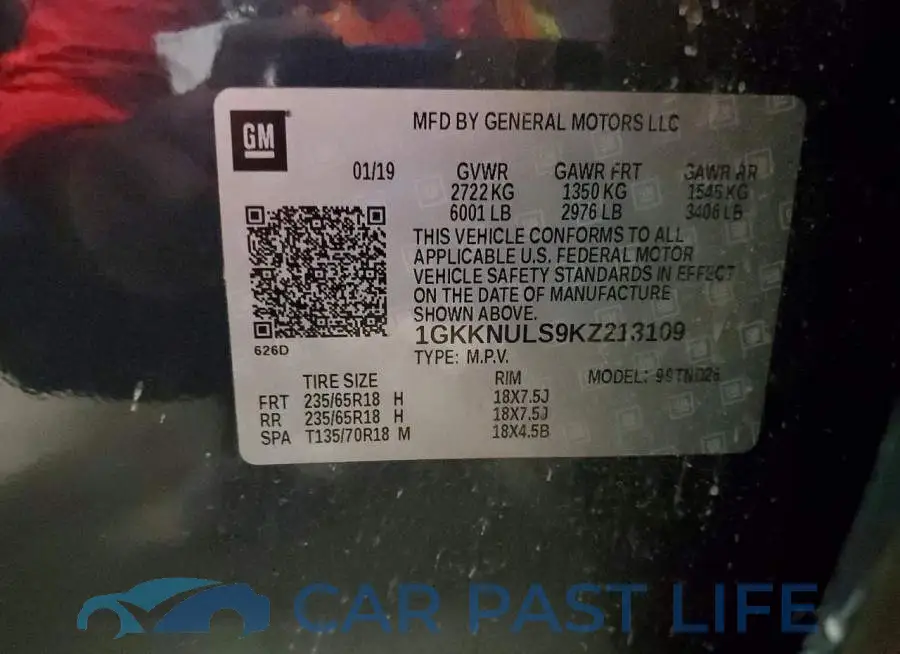 1GKKNULS9KZ213109# 13