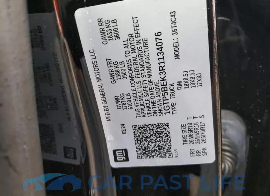 1GTP5BEK3R1134076# 13