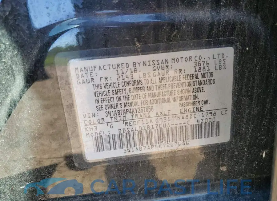 3N1AB7AP4KY267656# 12
