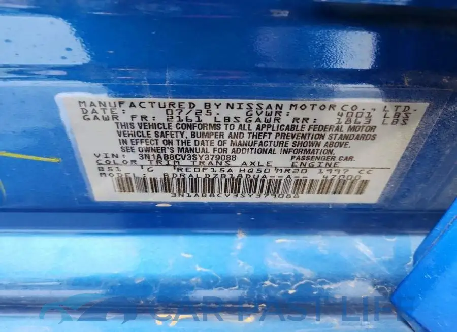 3N1AB8CV3SY379088# 12