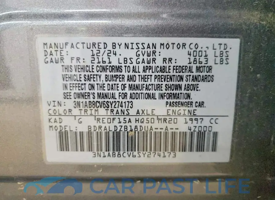 3N1AB8CV6SY274173# 12