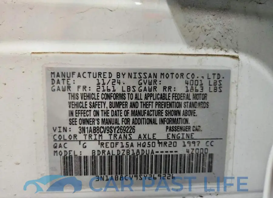 3N1AB8CV9SY269226# 12