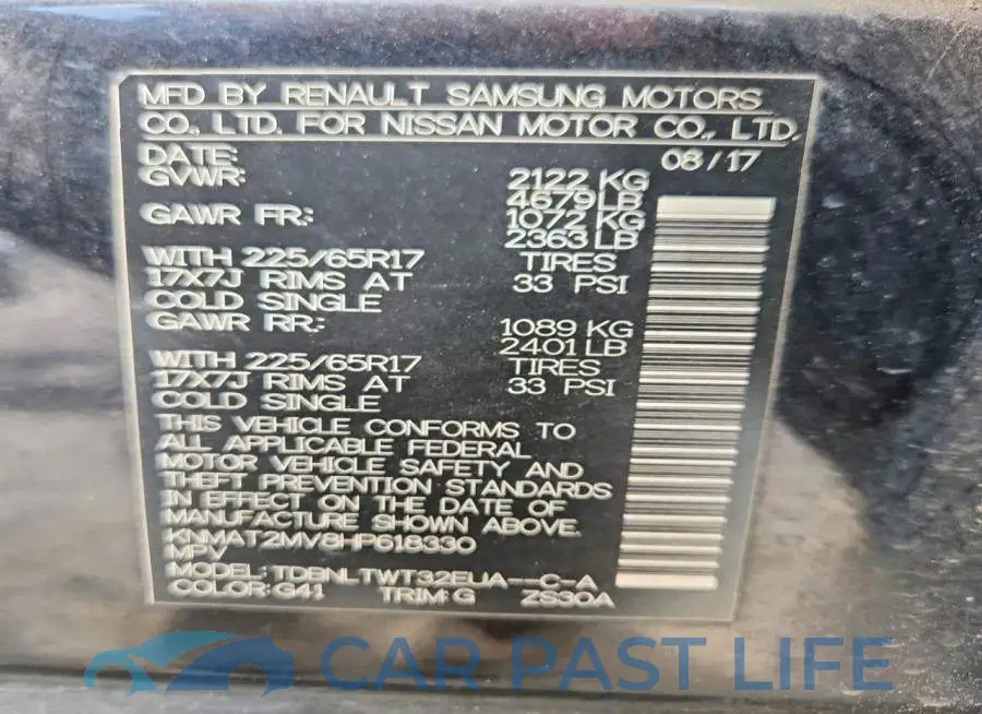 KNMAT2MV8HP618330# 13