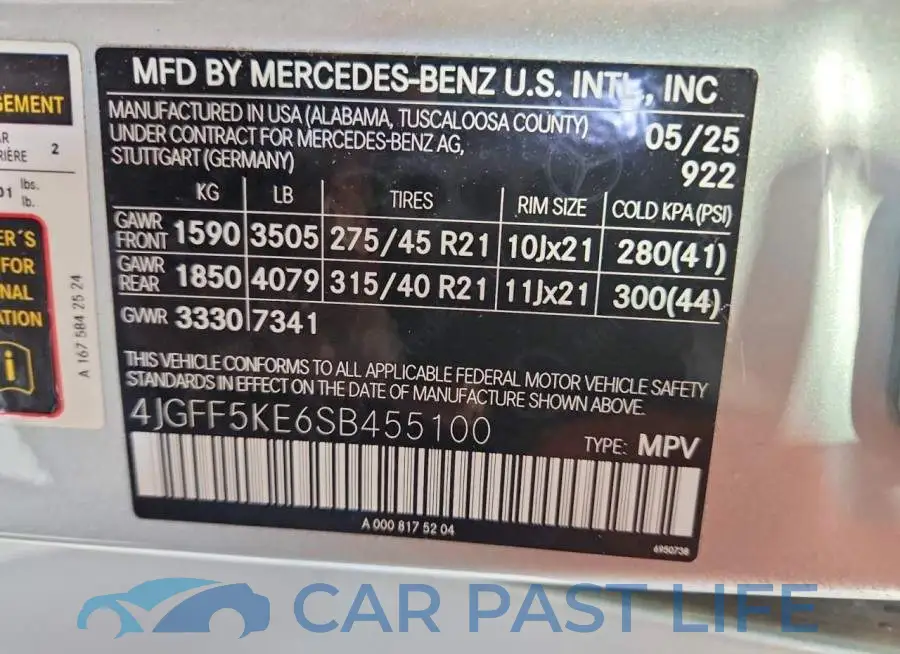 4JGFF5KE6SB455100# 13