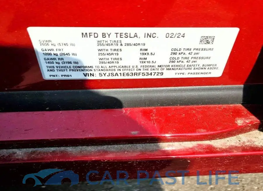 5YJSA1E63RF534729# 13