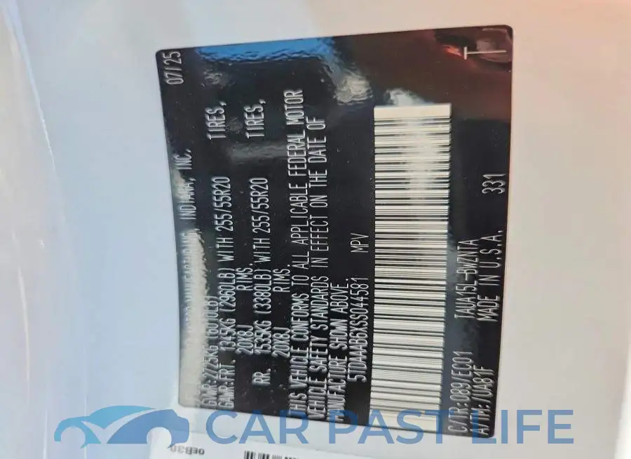 5TDAAAB6XSS044581# 12