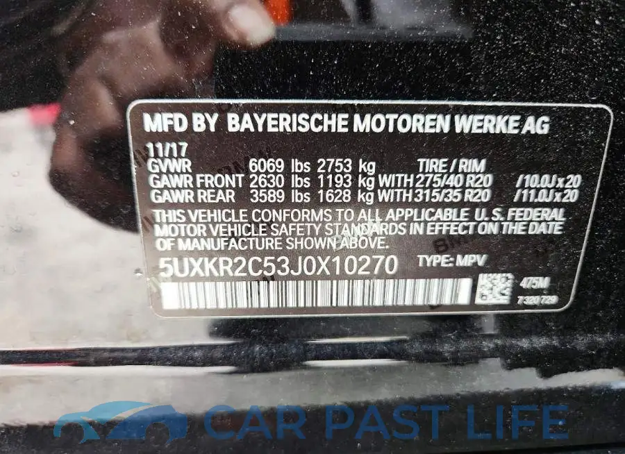 5UXKR2C53J0X10270# 14
