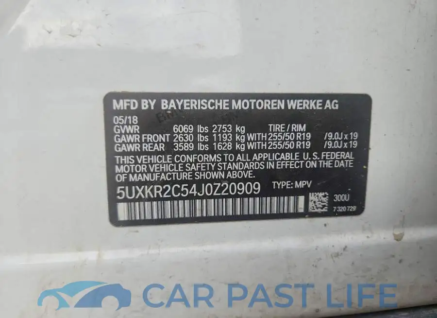 5UXKR2C54J0Z20909# 13