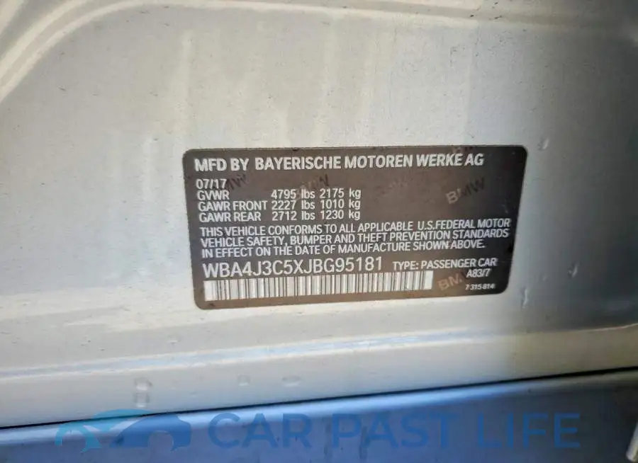 WBA4J3C5XJBG95181# 12