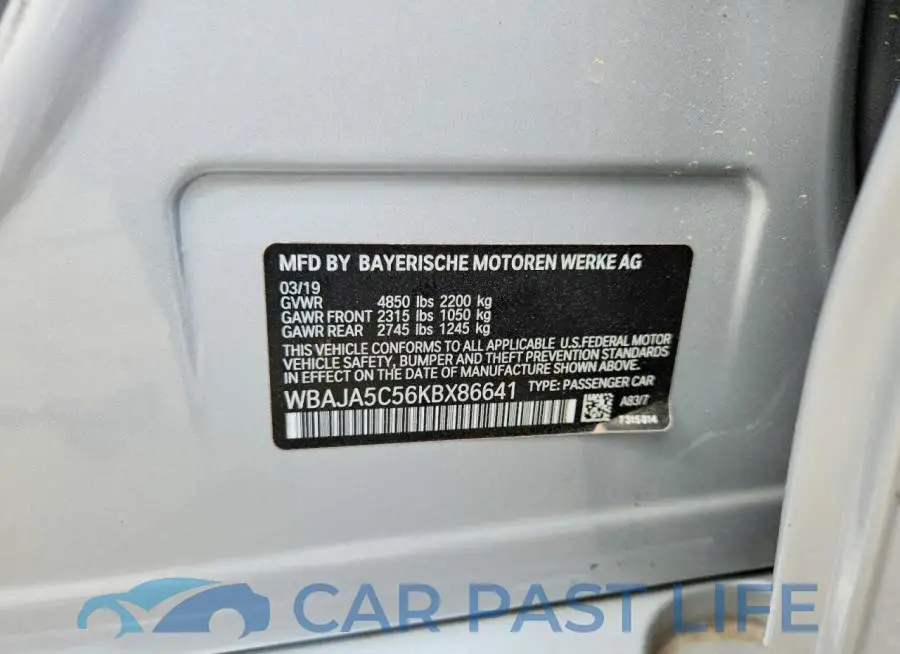 WBAJA5C56KBX86641# 12
