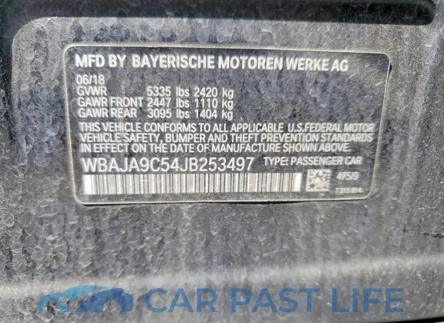 WBAJA9C54JB253497# 12