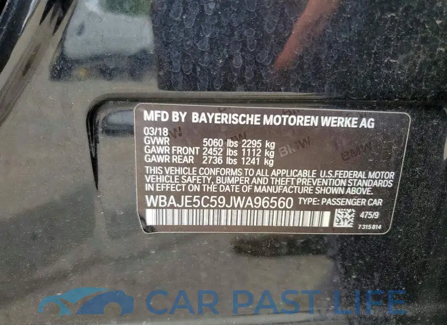 WBAJE5C59JWA96560# 12