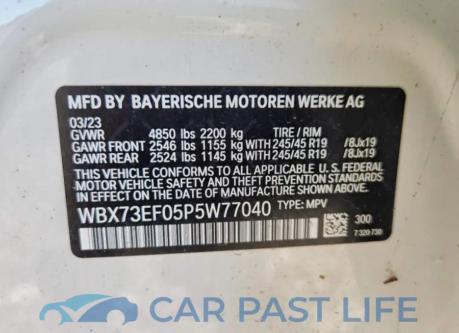 WBX73EF05P5W77040# 13
