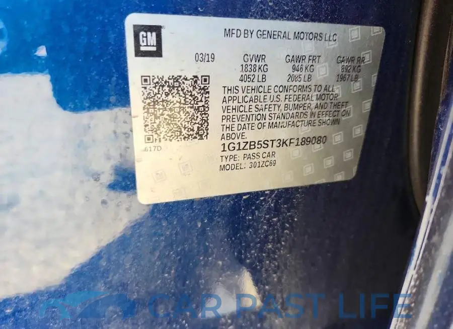 1G1ZB5ST3KF189080# 12