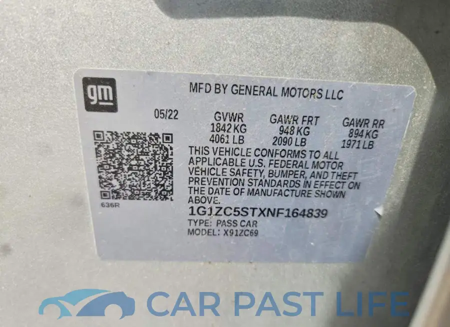 1G1ZC5STXNF164839# 13