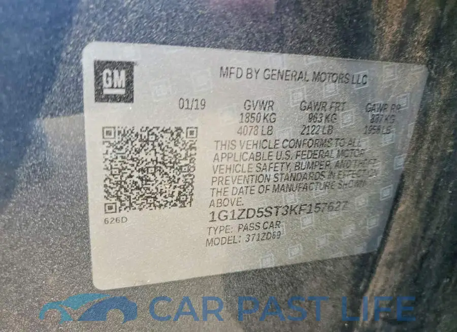 1G1ZD5ST3KF157627# 12