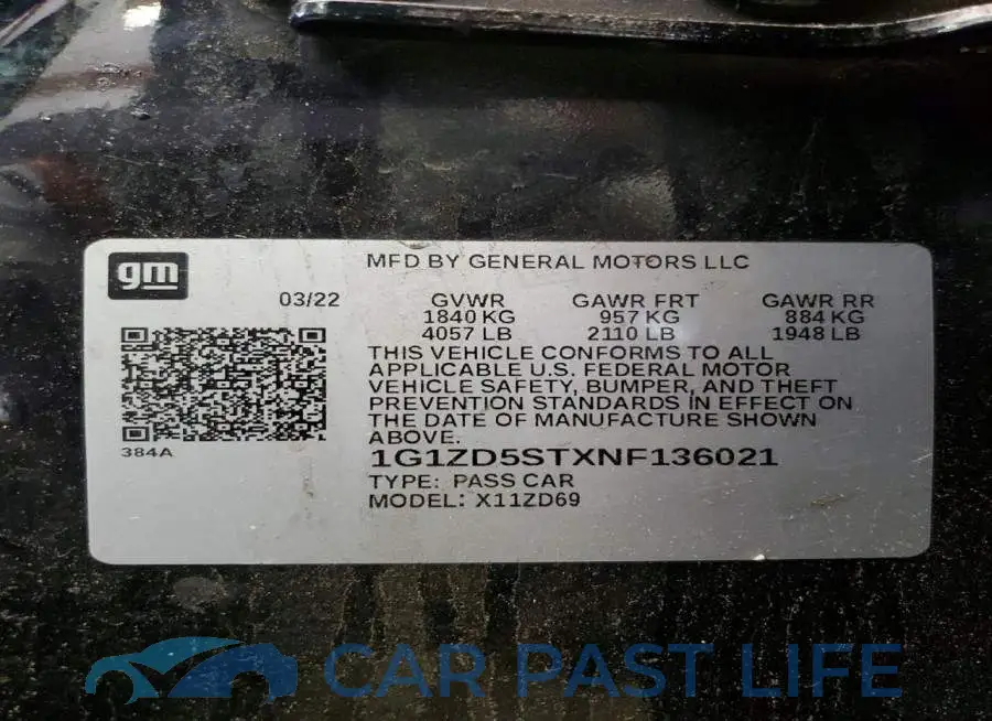 1G1ZD5STXNF136021# 12