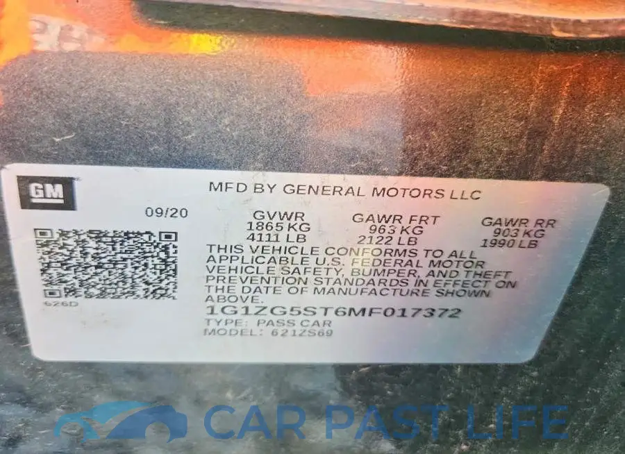 1G1ZG5ST6MF017372# 12