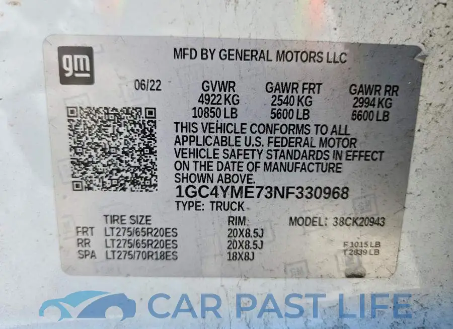 1GC4YME73NF330968# 12