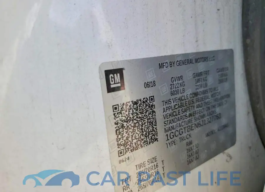 1GCGTBEN6J1327763# 12
