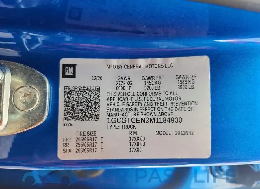 1GCGTCEN3M1184930# 12