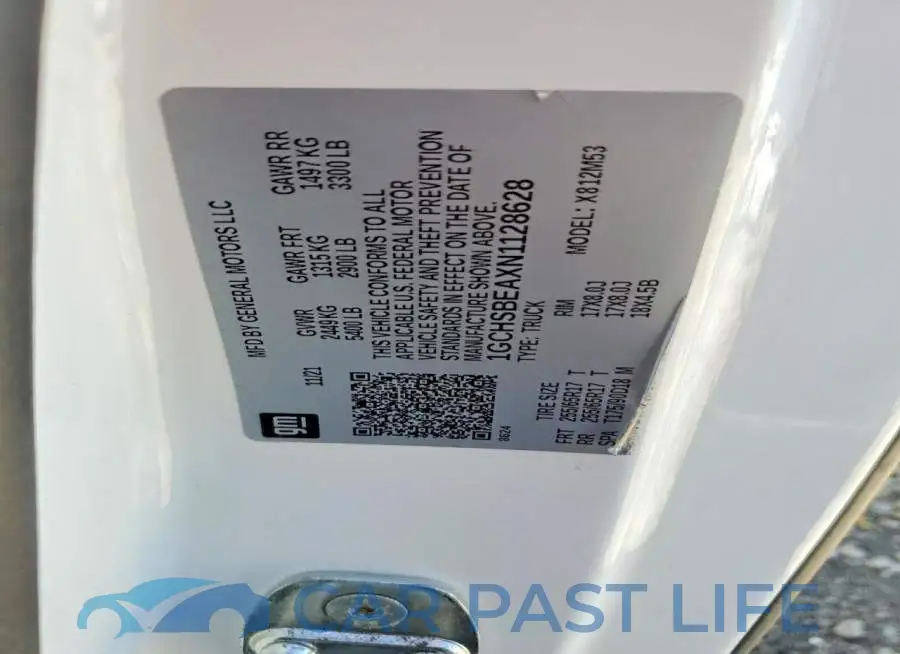 1GCHSBEAXN1128628# 12