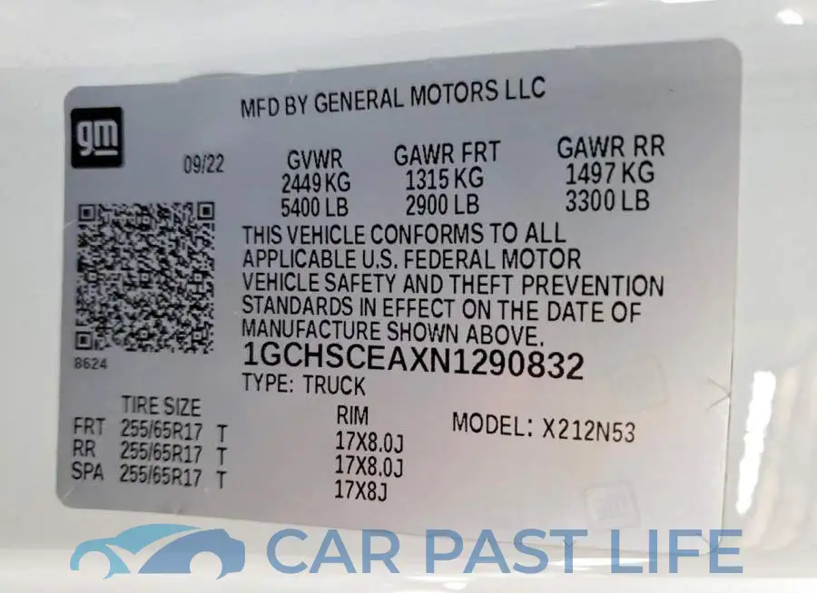 1GCHSCEAXN1290832# 12